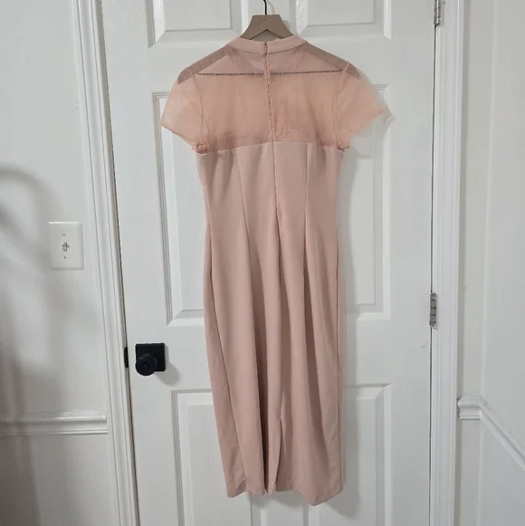 JS Collection Blush Roselle Bow Cocktail Midi Dress New Size 6 - Picture 4 of 6
